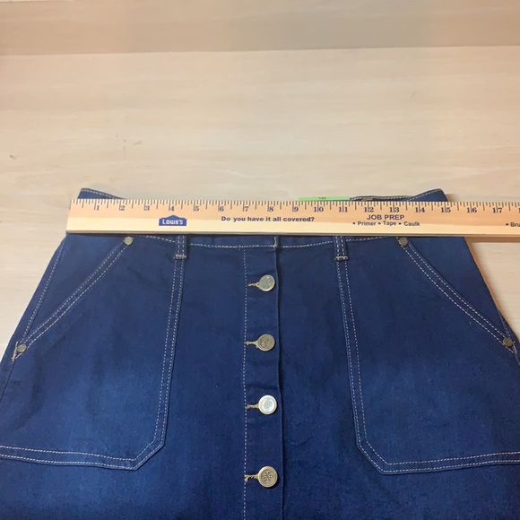 Boom Boom Jeans Dark Denim Button Fly Skirt - Picture 16 of 17